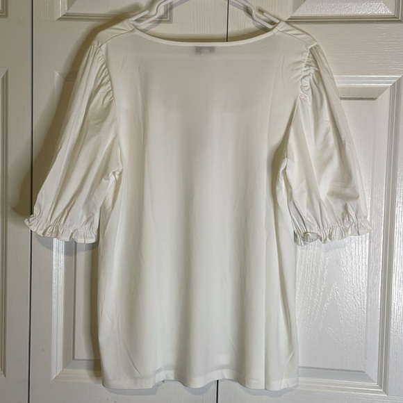 SHAVONNE  DORSEY Square Neck with Puff Sleeves Top, Women’s L, White - Picture 7 of 9